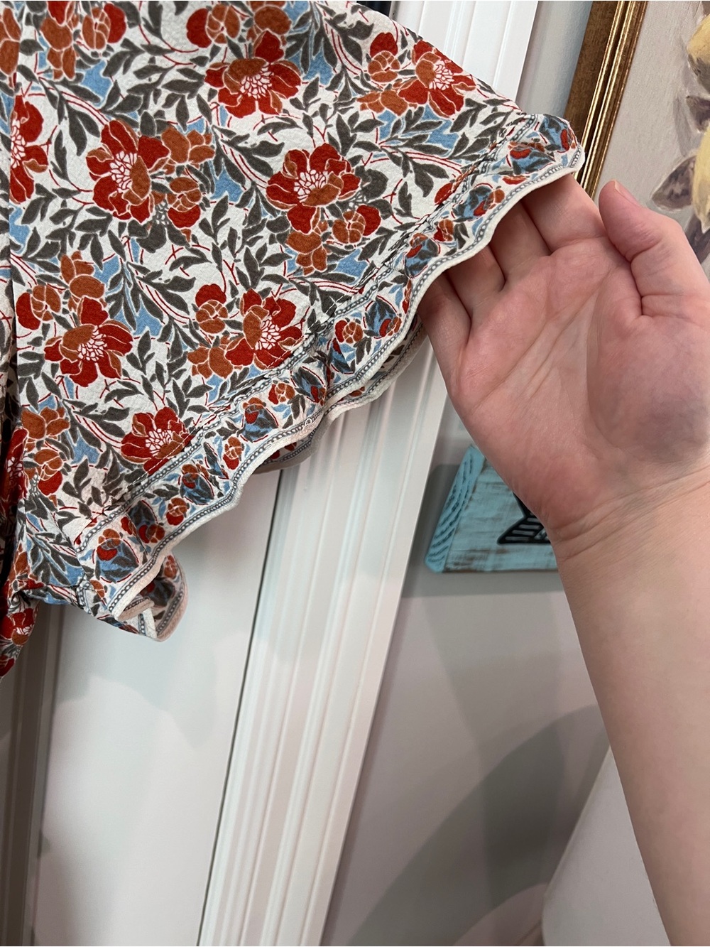 Floral Fall Smocked Waist Maxi Dress - Picture 3 of 5